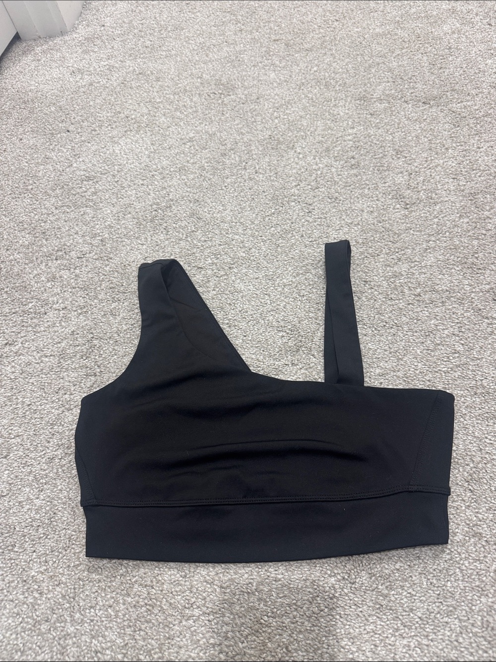 Black One-Shoulder Crop Top